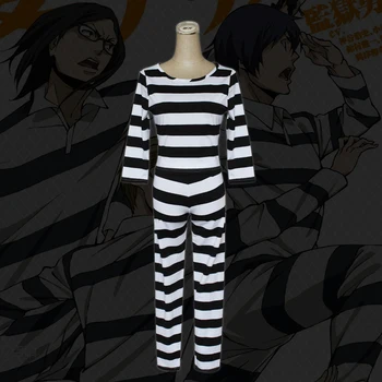 Închisoare Școală Cosplay Costum Kangoku Gakuen Fujino Kiyoshi Midorikawa Hana Uniforme Femei Topuri + Pantaloni / Bărbați Salopeta