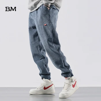 Pantaloni De Catifea Subțire Hip Hop Bărbați Pantaloni Casual Moda Streetwear Fleece Joggers Stil Coreean Haine Imbracaminte Pantaloni De Trening De Sex Masculin