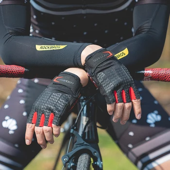 ROCKBROS Pro Mănuși de Ciclism Bărbați Femei Jumătate Degetul Mănuși de Munte MTB Biciclete Rutier Mănuși rezistent la Șocuri Non-alunecare de Echipamente de Ciclism