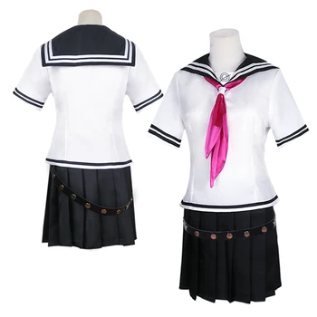 Joc Dangan Ronpa Cosplay Ibuki Mioda Costum Danganronpa 2 Set Complet Costume de marinari JK Uniforme Școlare Fusta Plisata Fata Peruci Pentru