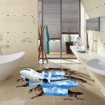 Amuzant 3D Creative Flux Etajul TV de Perete Autocolant Scara Detașabil Murală Tapet Baie Decalcomanii grup Sanitar Camera de zi de Decorare