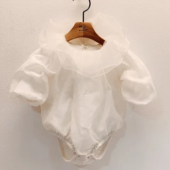 Ciufulit Guler dintr-O Bucata Romper Baby Girl Printesa Bell Sleeve romper Nou-născut