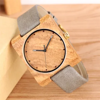 Ultra-Ușoare de Lemn Creative Lady Ceas de mână Cuarț Minimalism Design din Piele de Top Cadouri Element Ceas pentru Tânăra Fete reloj
