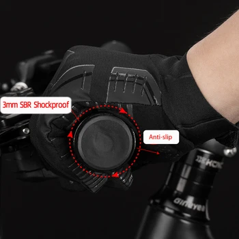ROCKBROS Iarna Ciclism Mănuși Touch Screen Termic Cald MTB Mănuși de Toamnă Lungă Plină cu Degetul Mănuși de Biciclete Windproof Biciclete Mănuși