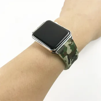 Nou Sport în aer liber Curea pentru Apple Watch Band 44mm 40mm 38mm 42mm Camuflaj Silicon Brățară pentru iWatch 5 4 3 2 1 Încheietura Curea