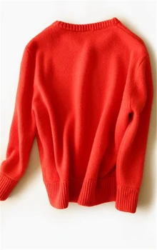 Capră lână cașmir adauga grosime femei Oneck pulover pulover joker culoare H-drept liber S-3XL comerț angro și cu amănuntul a personaliza