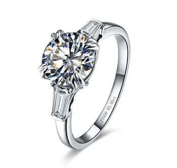 Solid Platinum PT950 Inel 2 Carate Adevărat Minunat de Logodna cu Diamant Inel de Nunta Declarație Aniversarea Zilei de Bijuterii