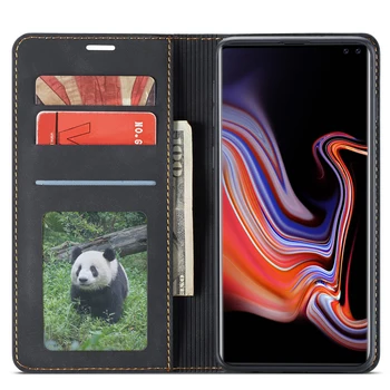 L-FADNUT Retro Portofel Caz Pentru Samsung Galaxy A6 A7 A8 2018 S8 S9 Plus Nota 9 S10 S10e Afacere Elegant din Piele Flip Cover Stand
