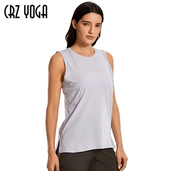 CRZ YOGA pentru Femei Pima Bumbac de Antrenament Topuri Rezervor Vrac se Potrivi Yoga Tricouri fără Mâneci Musculare Rezervor