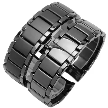 22mm 24mm Ceramice watchband bratara negru lucios și rogojini bratara pentru AR1451 1452 bărbați accesorii ceas