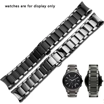 22mm 24mm Ceramice watchband bratara negru lucios și rogojini bratara pentru AR1451 1452 bărbați accesorii ceas