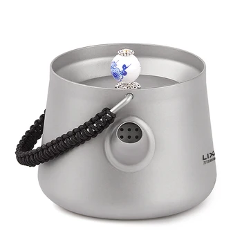 Lixada 240ml Mini Titan ceainic Ceainic Tacamuri cu Plasă de Ceai Infuzor pentru Acasă în aer liber, Camping, Backpacking Picnic