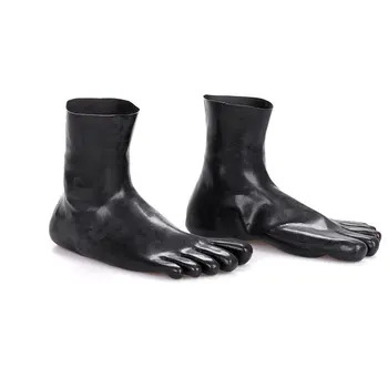Unisex Sexy Lichid Negru Wetlook Latex de Cauciuc Glezna Scurt 5 Degetele de la picioare Șosete Ciorapi Ciorapi Fetish Papuceii pentru Bărbați și Femei