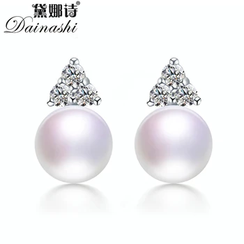 Dainashi Autentice Naturale de apă Dulce Pearl Cercei Argint 925 bijuterii fine 2020 Moda Zircon Cercei pentru Femei