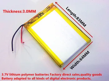 Dimensiunea 306483 3.7 V 2200mah Baterie Litiu-polimer cu Bord de Protecție Pentru MP4 GPS Produse Digitale