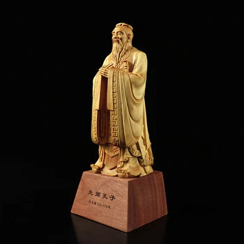 11/15cm Lemn Confucius Statuie Cimișir Sculptură în Stil Chinezesc, decor Acasă Cadou pentru a Trimite Profesori de Caractere Meserii Acasă Feng Shui