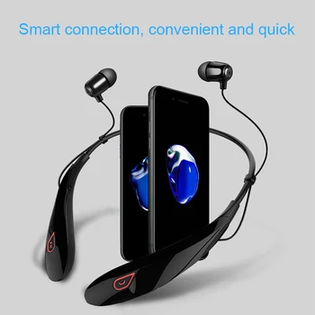 Bluetooth 4.1 Wireless Sport În Ureche Căști Stereo Subwoofer Agățat De Gât Atârnând Bluetooth Căști Căști Cu Microfon