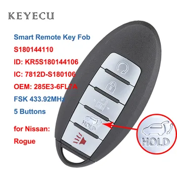 Keyecu S180144110 Inteligent de la Distanță Masina Telecomanda 5 Butoane 433,92 MHz pentru Nissan Rogue 2017 2018 FCC ID: KR5S180144106