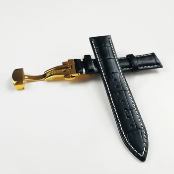 Autentice din Piele de curea de Ceas Curea din Oțel Inoxidabil Fluture Incuietoare 13 mm 14 mm 15 mm 16 mm 17 mm 18mm 20m 19mm 21mm 22mm Watchband Cadou