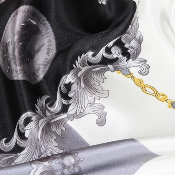 Eșarfă de mătase de Lux Brand de Moda Batista din Satin Șal Eșarfe Mare Dimensiune 90*90 cm Pătrat din satin de mătase, Părul / Cap Eșarfe Femei bandană