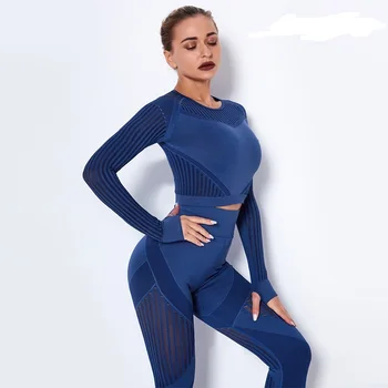 2020 Femei Fără Sudură Yoga Tricouri Sport Tricouri Maneca Lunga Trening Active Wear Fitness T-Shirt Sport Partea De Sus Maneca Lunga