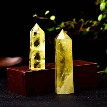 1 BUC Naturale galben cristal hexagonal coloană de Cristal de Cuarț Punct de Minerale Ornament de Vindecare Bagheta Decor Acasă DIY Cadou Decor