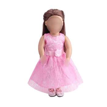 18 inch Fete papusa Printesa rochie dantela rochie de seara Americane nou-născuți haine, jucarii pentru Copii se potrivesc 43 cm accesorii pentru copii c130