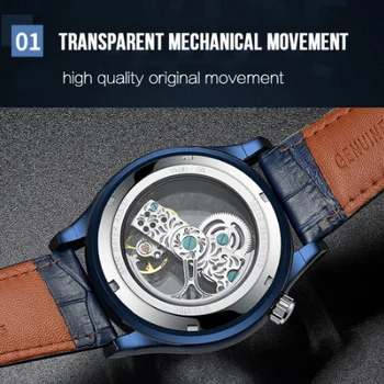 TEVISE Bărbați Ceasuri de Top de Brand de Lux Schelet Automat Mechanical Ceas Pentru Masculin Auto de Lichidare Tourbillon Ceas