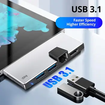 ISky pentru Microsoft Surface Hub USB pentru Suprafața Pro5 Pro6 Hub Replicatorul de Porturi USB3.0 HDMI, LAN Ethernet, SD TF Surface Pro 34567