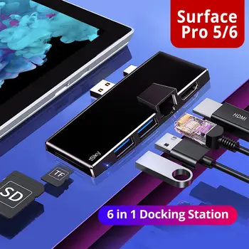 ISky pentru Microsoft Surface Hub USB pentru Suprafața Pro5 Pro6 Hub Replicatorul de Porturi USB3.0 HDMI, LAN Ethernet, SD TF Surface Pro 34567
