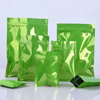 100buc Verde Neted Resigilabil Mylar Folie de Blocare Zip de Ambalare Sac de Depozitare a Alimentelor Folie de Aluminiu cu Fermoar Sac de Ambalare Retail Pack Geanta