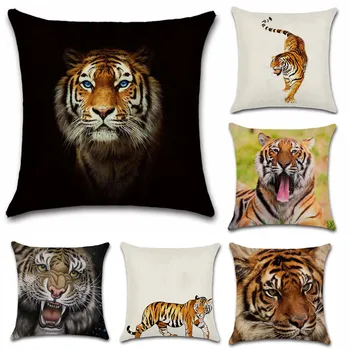 Tiger fotografii imprimate Animale pernele de acoperire Arunca Decor Scaun canapea scaun Decorative Acasă copii prieten living cadou față de Pernă