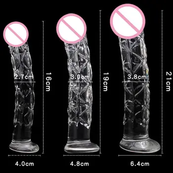 3 Dimensiuni Impermeabil Sticlă Transparentă Vibrator Anal, Dop de Fund sex Feminin de sex Masculin Adult Dragoste Jucarii Sexuale Picătură navă Navă
