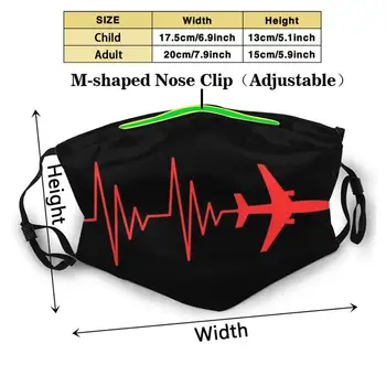 Care Iubesc Să Zboare Și De Călătorie. Reutilizabile Gura Masca Filtru Amuzant Rece Măști De Avion Inimii Pentru A Călători Avion De Aer Aviator Inima