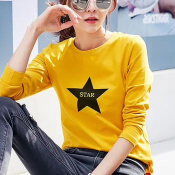 2019 Primavara Toamna de Moda Scrisoare de Imprimare T-shirt Femei Maneca Lunga Topuri Tricou Tricou gray22