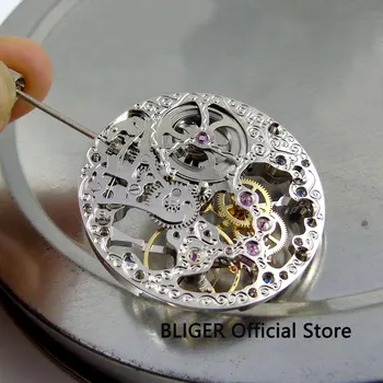 De lux 17 Bijuterii de argint de culoare din Asia Schelet Complet se potrivesc bărbați ceas 6497 Hand-Winding BM5