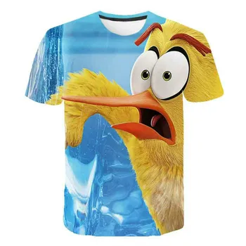 Angry birds, un animal frumos t-shirt pentru băieți și fete, desene animate populare haine pentru băieți și drăguț pui
