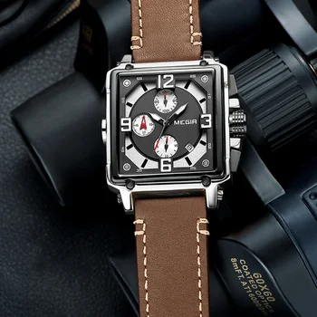 Cuarț Bărbați Ceas Brand de Top de Lux MEGIR Cronograf Ceasuri Sport Barbati Ceas Armată Militar Ceasuri Relogio Masculino Ceasuri de mana