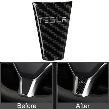 Volan masina Autocolante Decorative pentru Tesla Model S X Auto de Interior din Fibra de Carbon de Protecție Decoruri Tuning Auto Accesorii