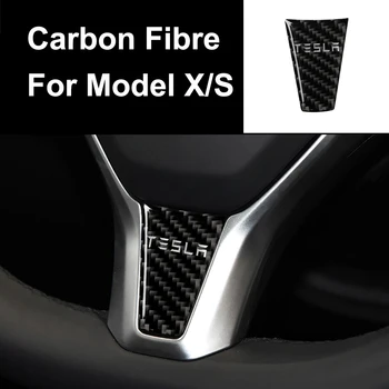 Volan masina Autocolante Decorative pentru Tesla Model S X Auto de Interior din Fibra de Carbon de Protecție Decoruri Tuning Auto Accesorii