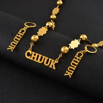 Culoare de aur Chuuk Pandantiv Coliere Cercei seturi pentru Femei la Modă Margele Lanțuri de Bijuterii Cadouri #J0905
