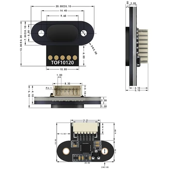 Gama Senzor Modulul 10-180Cm Senzor de Distanță Tof10120 Senzor de Distanță Uart I2C Ieșire 3-5V Interfata Rs232 pentru Arduino Tof05140