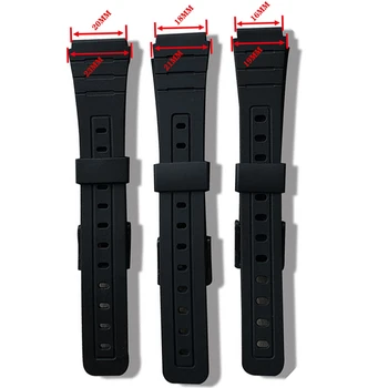 16mm 18mm 20mm Curea de Ceas Silicon Trupa Femei Barbati Negre Sport Scufundări Cauciuc Watchbands Catarama Pentru Ceas Casio Accesorii