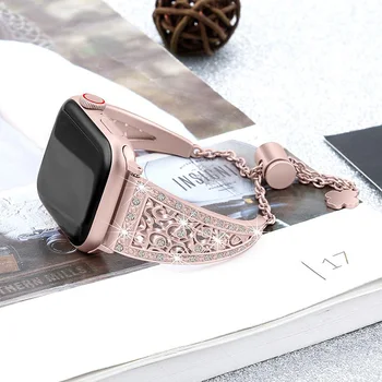 De lux Diamant Stras Banda de Ceas Pentru Apple Watch Band Înlocuire Curea Bratara Bratara pentru iwatch 5 Femei Lady 38mm 40mm