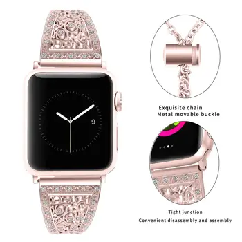 De lux Diamant Stras Banda de Ceas Pentru Apple Watch Band Înlocuire Curea Bratara Bratara pentru iwatch 5 Femei Lady 38mm 40mm
