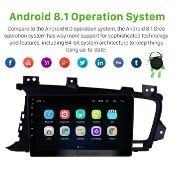 Seicane 9 Inch, procesor Quad-core Android 8.1 radio Auto pentru Kia k5 2011 2012 2013 LHD masina dvd player navigatie GPS auto multimedia