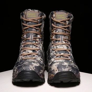 CUNGEl Mens Deșert Luptă Tactice Drumeții Pantofi Vintage Lace Up Militar Armata Impermeabil Cizme De Vânătoare