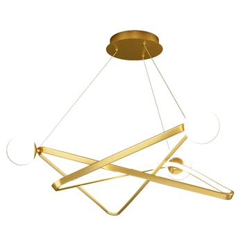 LED Candelabru Negru sau Aluminiu de aur candelabru Modern Nordic lampa Creative Pentru Camera de zi Sala de Mese lampă de Agățat