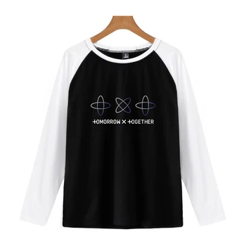 NOI Ralgan Casual Harajuku Mâine X Împreună Femei Haine 2019 Vânzare Fierbinte Maneca Lunga T-shirt de Imprimare Kpop Plus Dimensiune 4XL