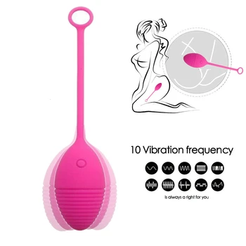 10 Moduri de Vibrare Ou Ben Wa Bile Kegel Exercitii Vaginale USB Reîncărcabilă Vibratoare Impermeabil Jucărie Sexuală Pentru Femei Adult Erotic